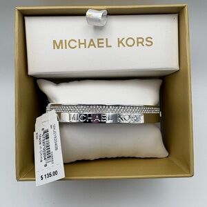 Michael Kors Silver Pavé Crystals and Michael Kors Incripted Bracelet